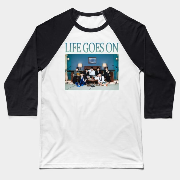 BTS - life goes on BE Baseball T-Shirt by chidees